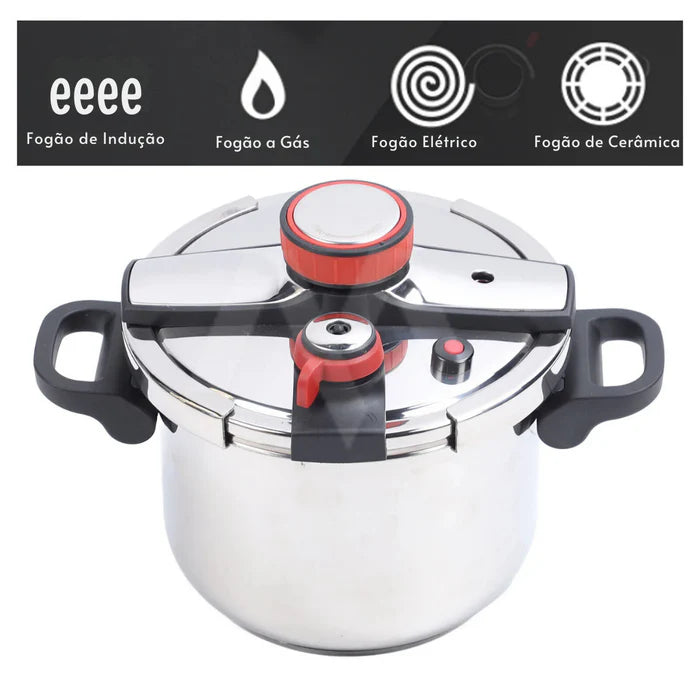 LEVE 3 PAGUE 1 - 2 Panelas de Pressão TurboChef Aço Inoxidável - À Prova De Explosões + Kit Utensílios
