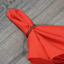 Kit 8 Peças Guardanapo de Tecido Liso Vermelho com Bainha para Mesa Posta