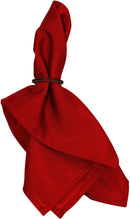 Kit 8 Peças Guardanapo de Tecido Liso Vermelho com Bainha para Mesa Posta