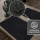 8 Jogo Americano Juta Preto - Impermeável Limpa Facil Pvc