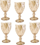 Jogo 6 Taças Diamond Bico De Jaca Dourado Água Vinho 300ml - OFERTA DE NATAL