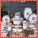 Conjunto de louça  elegante, 48 peças de luxo azul  - OFERTA DE NATAL