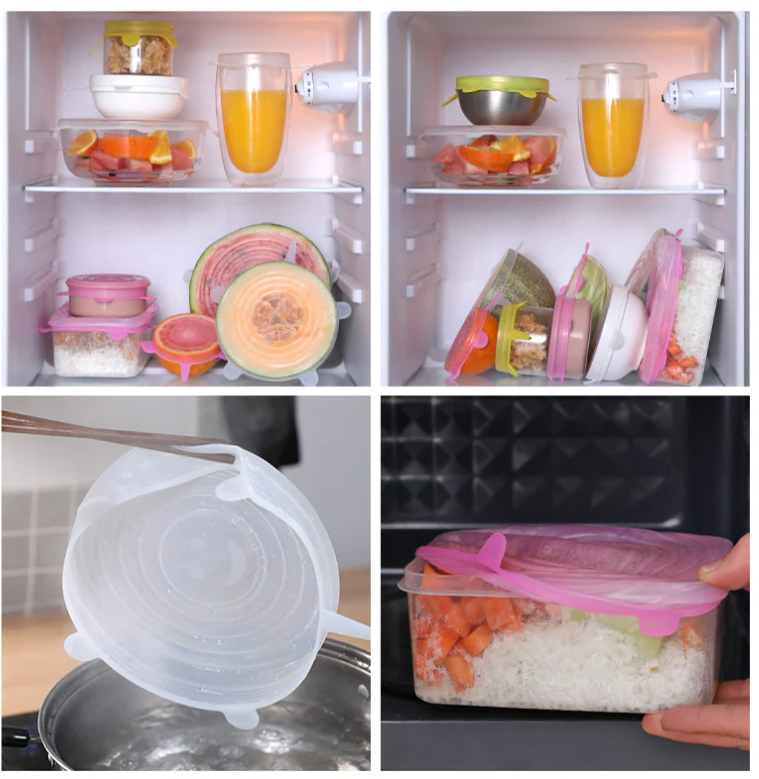 Compre 6 Leve 12 - Kit 12 Tampas de Silicone Reutilizável (UNIVERSAL) - Super Elástico - OFERTA ESPECIAL FIM DE ANO