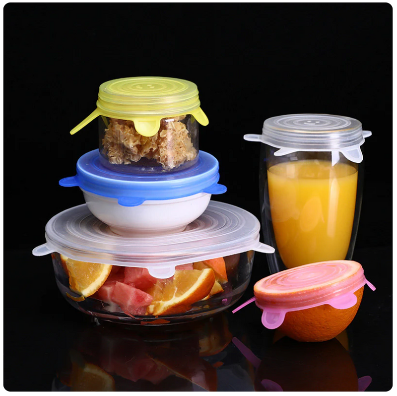 Compre 6 Leve 12 - Kit 12 Tampas de Silicone Reutilizável (UNIVERSAL) - Super Elástico - OFERTA ESPECIAL FIM DE ANO