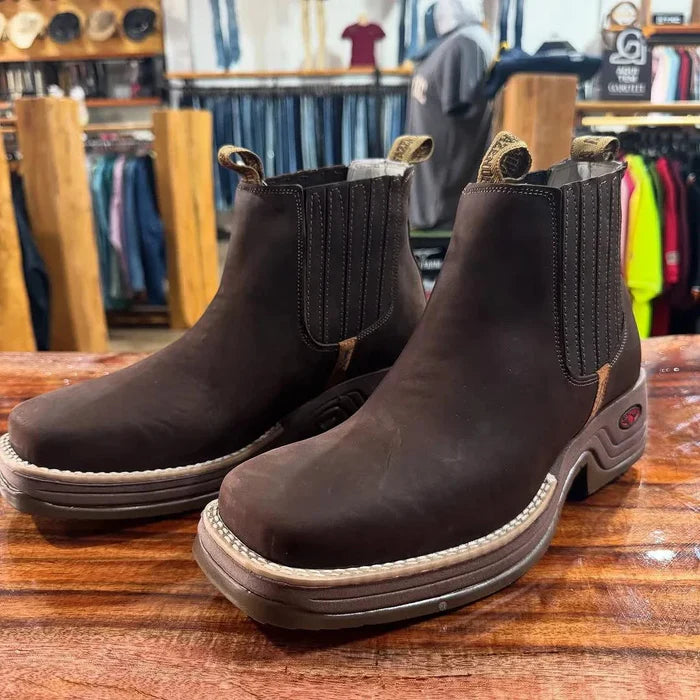 Bota Ortopédica Cano Curto em Couro Legítimo + BRINDES: Cinto, Boné, Carteira e Relógio Avivalar