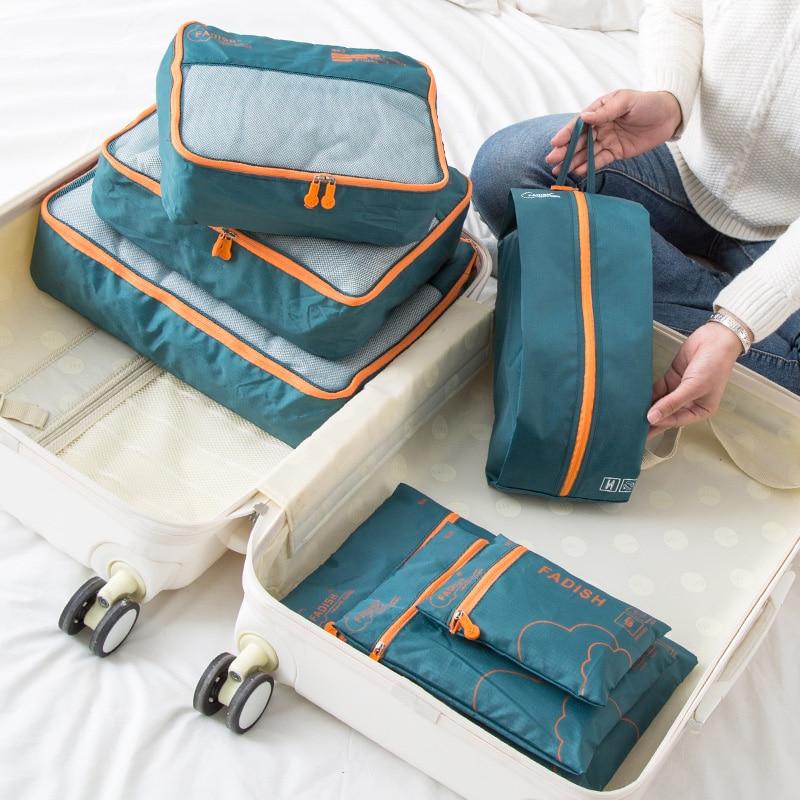 Kit Organizador Para Mala De Viagem Com 7 Peças