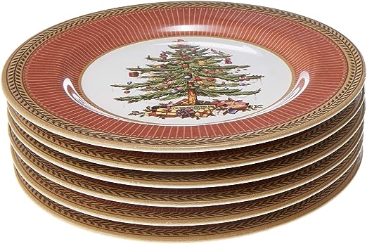 Conjunto Aurora de 6 Pratos  Celebração Natalina Vermelho - OFERTA DE NATAL