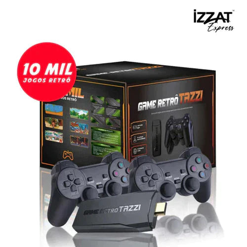 Video Game Pen Retrô Tazzi ORIGINAL 10.000 Jogos 4K + 2 Controles de Brinde